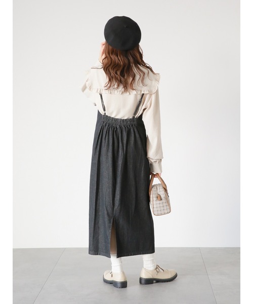 ehka sopo(エヘカソポ)の「デニムキャミワンピース(ワンピース・レディース・ブラック/グレー/ネイビー・フリ-)」の5枚目の写真