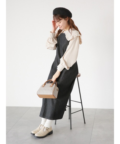 ehka sopo(エヘカソポ)の「デニムキャミワンピース(ワンピース・レディース・ブラック/グレー/ネイビー・フリ-)」の8枚目の写真