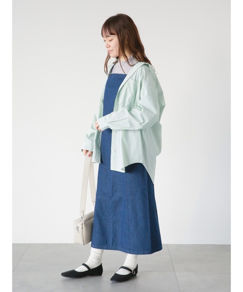 ehka sopo(エヘカソポ)の「デニムキャミワンピース(ワンピース・レディース・ブラック/グレー/ネイビー・フリ-)」の4枚目の写真