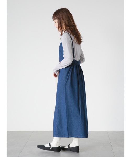 ehka sopo(エヘカソポ)の「デニムキャミワンピース(ワンピース・レディース・ブラック/グレー/ネイビー・フリ-)」の7枚目の写真