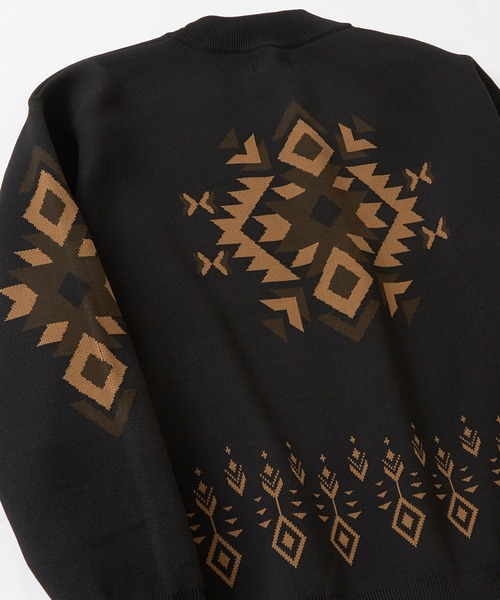 NULL（ヌル）の「【NULL】ネイティブ柄 ニットカーディガン（カーディガン/ボレロ・メンズ・ナチュラル/ブラック・MEDIUM/LARGE）」の3枚目の写真