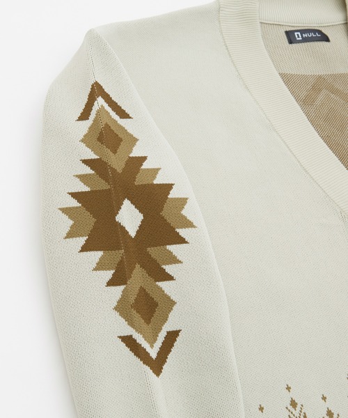 NULL（ヌル）の「【NULL】ネイティブ柄 ニットカーディガン（カーディガン/ボレロ・メンズ・ナチュラル/ブラック・MEDIUM/LARGE）」の20枚目の写真