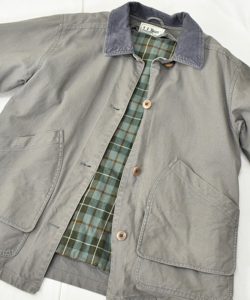 L.L.Bean(エルエルビーン)の「【ヴィンテージ古着】L.L.Bean / エルエルビーン チェックライナー付き コットンジャケット(カバーオール・レディース・グレー・MEDIUM)」の1枚目の写真