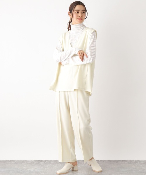 LEPSIM（レプシィム）の「【ハタラク7DAYSシリーズ】Vネックプルオーバージレ　170610（ベスト・レディース・ブラウン/グリーン/アイボリー/ブラック・FREE）」の10枚目の写真