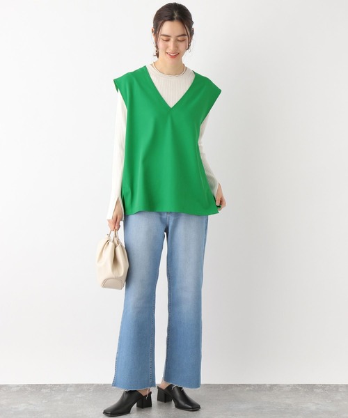 LEPSIM（レプシィム）の「【ハタラク7DAYSシリーズ】Vネックプルオーバージレ　170610（ベスト・レディース・ブラウン/グリーン/アイボリー/ブラック・FREE）」の15枚目の写真