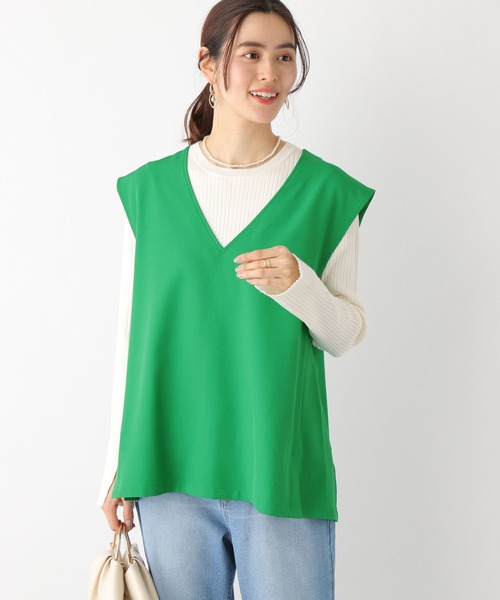 LEPSIM（レプシィム）の「【ハタラク7DAYSシリーズ】Vネックプルオーバージレ　170610（ベスト・レディース・ブラウン/グリーン/アイボリー/ブラック・FREE）」の13枚目の写真