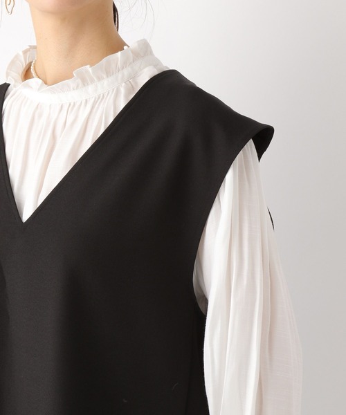 LEPSIM（レプシィム）の「【ハタラク7DAYSシリーズ】Vネックプルオーバージレ　170610（ベスト・レディース・ブラウン/グリーン/アイボリー/ブラック・FREE）」の18枚目の写真