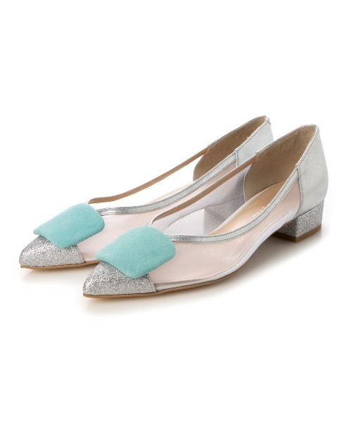 Mode et Jacomo（モードエジャコモ）の「スクエアモチーフチュールパンプス（パンプス・レディース・グレー/ブラック/シルバー/ホワイト×ライトグレー・22.5cm/23cm/23.5cm/24cm/24.5cm）」の15枚目の写真