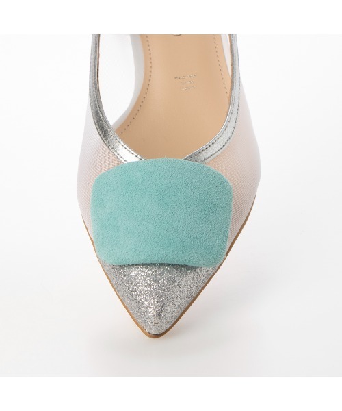 Mode et Jacomo（モードエジャコモ）の「スクエアモチーフチュールパンプス（パンプス・レディース・グレー/ブラック/シルバー/ホワイト×ライトグレー・22.5cm/23cm/23.5cm/24cm/24.5cm）」の10枚目の写真