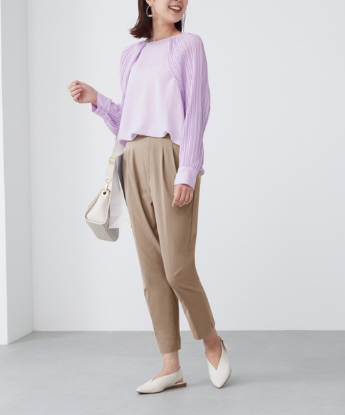 Tuche（トゥシェ）の「Tuche/トゥシェ ストレッチパンツ テーパードスタイル レーヨン混 アンクル丈（その他パンツ・レディース・ブラック/ネイビー/サンドベージュ/イエロー系その他/グレー系その他・MEDIUM/LARGE/X-LARGE）」の3枚目の写真