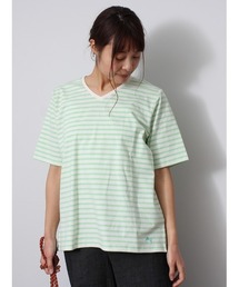 【L~5L 大きいサイズ】コットン ベア天 Vネック Tシャツ