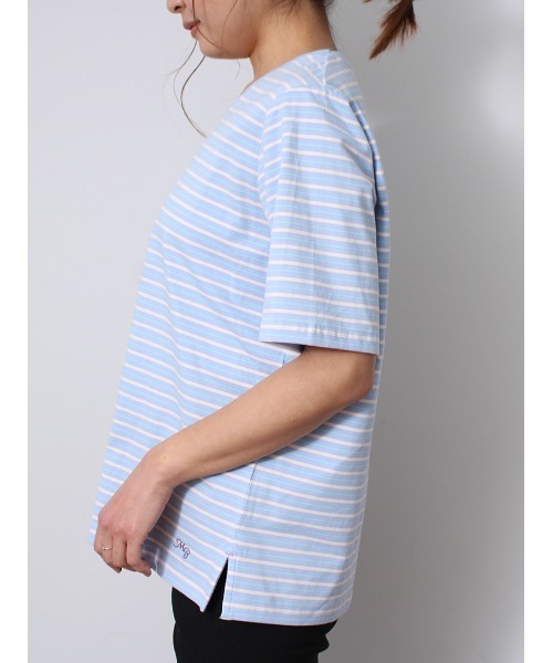 MB mint breeze(エムビーミントブリーズ)の「【L~5L 大きいサイズ】コットン ベア天 Vネック Tシャツ(Tシャツ/カットソー・レディース・ブルー/ブラック/ネイビー/クリーム/ダークインディゴブルー/サックスブルー・LL/5L/4L/3L/L)」の18枚目の写真