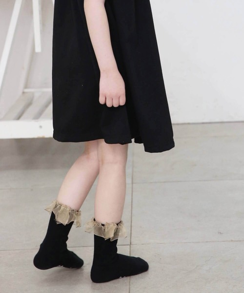 Rora（ローラ）の「ゆい アンクルソックス（ソックス/靴下・キッズ・ベージュ/ブラック/ホワイト・18-20cm/20-22cm/16-18cm）」の7枚目の写真