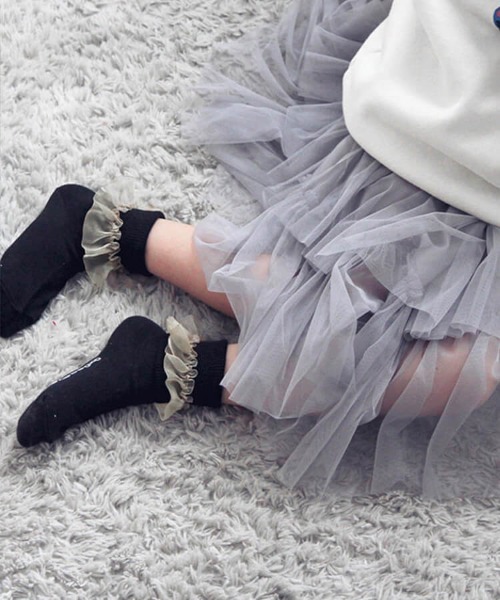 Rora（ローラ）の「ゆい アンクルソックス（ソックス/靴下・キッズ・ベージュ/ブラック/ホワイト・18-20cm/20-22cm/16-18cm）」の12枚目の写真