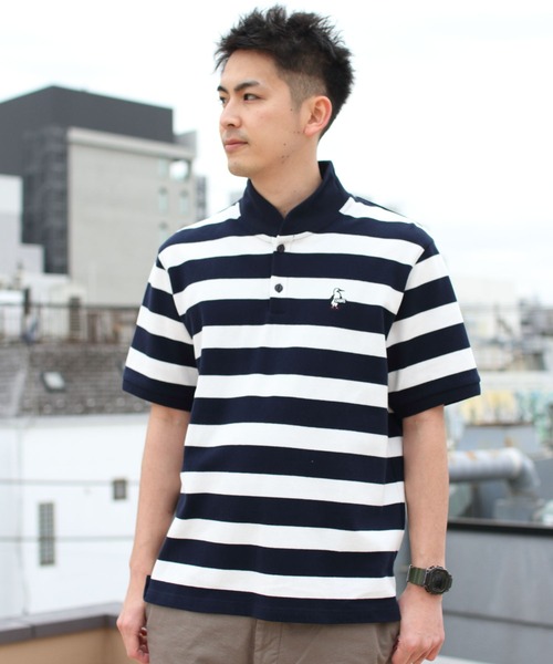 CHUMS(チャムス)の「CHUMS/チャムス ブービーボーダーショールポロシャツ BOOBY BORDER SHAWL POLO SHIRT 23SS(ポロシャツ・メンズ・ブラック/ホワイト・L/XL/M)」の7枚目の写真