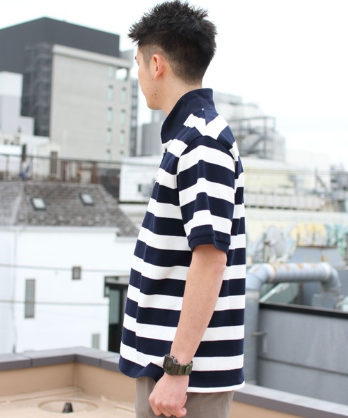 CHUMS(チャムス)の「CHUMS/チャムス ブービーボーダーショールポロシャツ BOOBY BORDER SHAWL POLO SHIRT 23SS(ポロシャツ・メンズ・ブラック/ホワイト・L/XL/M)」の10枚目の写真