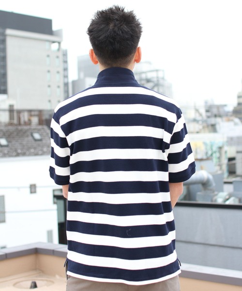 CHUMS(チャムス)の「CHUMS/チャムス ブービーボーダーショールポロシャツ BOOBY BORDER SHAWL POLO SHIRT 23SS(ポロシャツ・メンズ・ブラック/ホワイト・L/XL/M)」の12枚目の写真