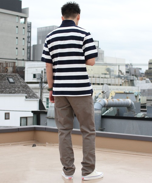 CHUMS(チャムス)の「CHUMS/チャムス ブービーボーダーショールポロシャツ BOOBY BORDER SHAWL POLO SHIRT 23SS(ポロシャツ・メンズ・ブラック/ホワイト・L/XL/M)」の5枚目の写真