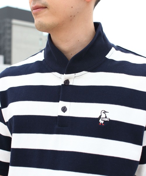 CHUMS(チャムス)の「CHUMS/チャムス ブービーボーダーショールポロシャツ BOOBY BORDER SHAWL POLO SHIRT 23SS(ポロシャツ・メンズ・ブラック/ホワイト・L/XL/M)」の9枚目の写真