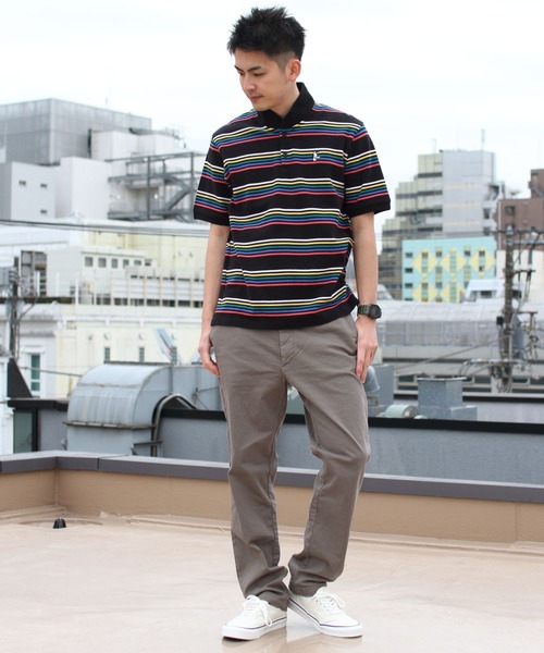 CHUMS(チャムス)の「CHUMS/チャムス ブービーボーダーショールポロシャツ BOOBY BORDER SHAWL POLO SHIRT 23SS(ポロシャツ・メンズ・ブラック/ホワイト・L/XL/M)」の8枚目の写真