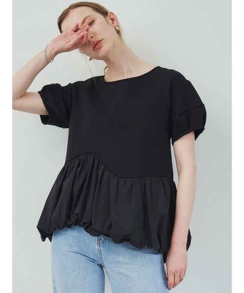 ELENDEEK(エレンディーク)の「アシメバルーンヘムカットソー(Tシャツ/カットソー・レディース・ブラック/グレー/オフホワイト・FREE)」の16枚目の写真