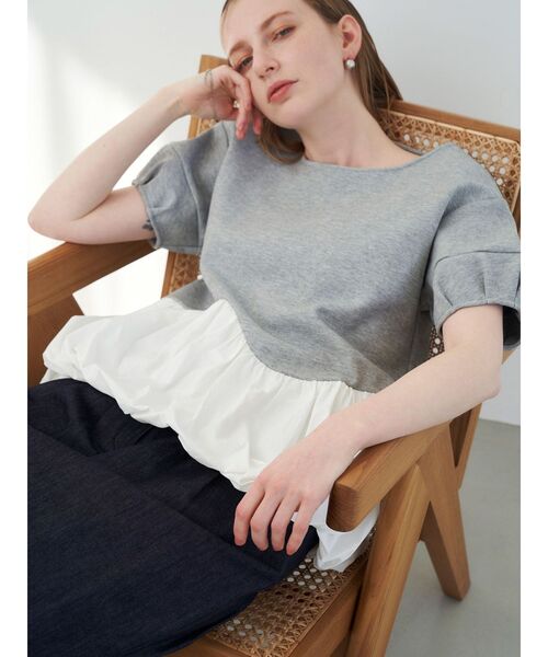 ELENDEEK(エレンディーク)の「アシメバルーンヘムカットソー(Tシャツ/カットソー・レディース・ブラック/グレー/オフホワイト・FREE)」の21枚目の写真