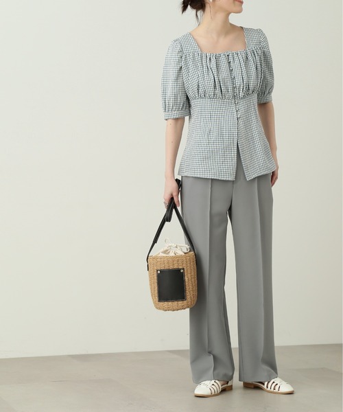 N.（N. Natural Beauty Basic）（エヌエヌナチュラルビューティーベーシック）の「◆バックスリットパンツ（スラックス・レディース・ブラック/グレー/イエロー・MEDIUM）」の7枚目の写真