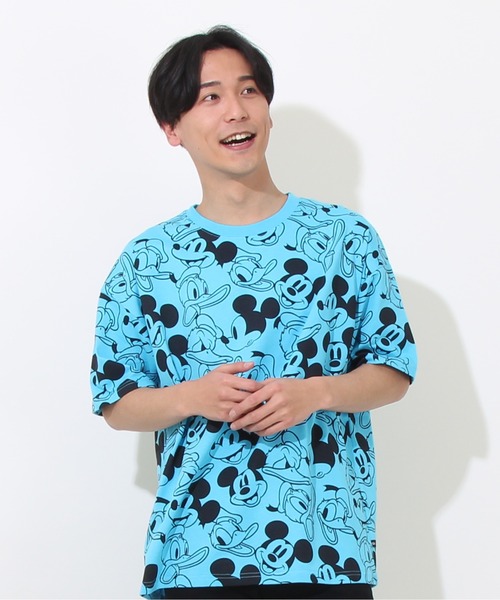 Disney(ディズニー)の「親子お揃い 通販限定 総柄 ディズニーTシャツ 8152A(Tシャツ/カットソー・レディース・バイオレット/ターコイズブルー/イエロー×グリーン/パープル/グリーン系その他7/ピンク・L/M/XL/S)」の3枚目の写真