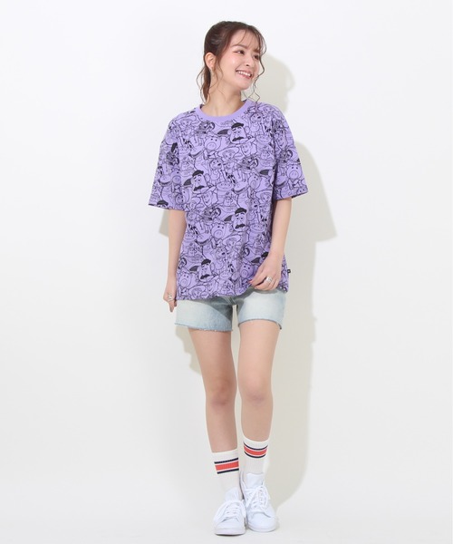 Disney(ディズニー)の「親子お揃い 通販限定 総柄 ディズニーTシャツ 8152A(Tシャツ/カットソー・レディース・バイオレット/ターコイズブルー/イエロー×グリーン/パープル/グリーン系その他7/ピンク・L/M/XL/S)」の21枚目の写真