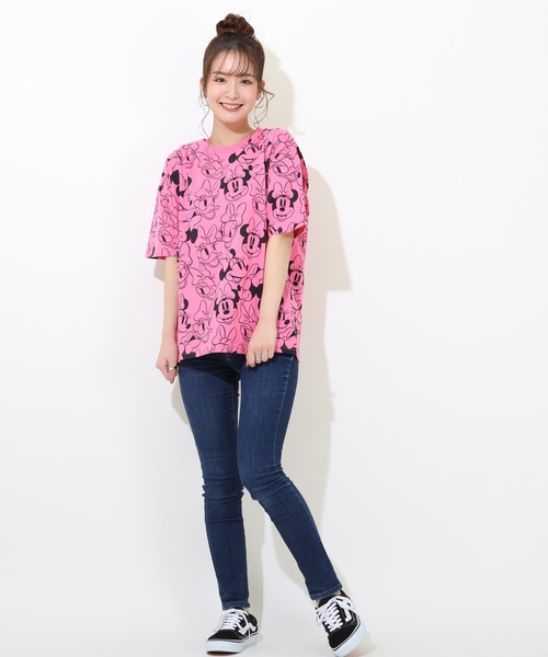 Disney(ディズニー)の「親子お揃い 通販限定 総柄 ディズニーTシャツ 8152A(Tシャツ/カットソー・レディース・バイオレット/ターコイズブルー/イエロー×グリーン/パープル/グリーン系その他7/ピンク・L/M/XL/S)」の13枚目の写真
