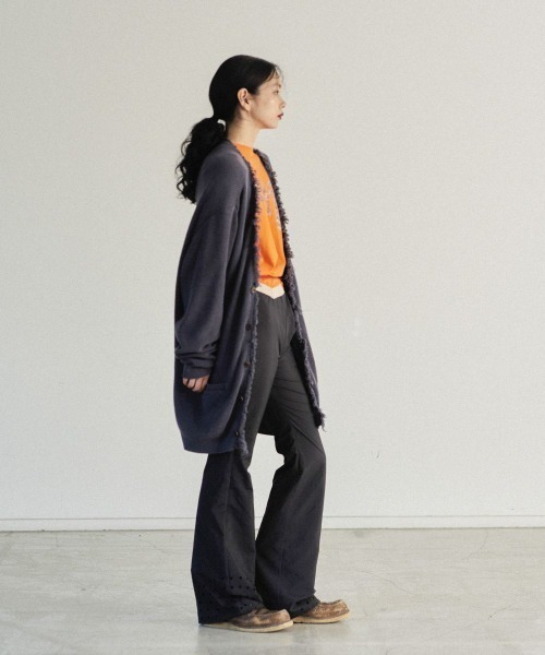 FACETASM（ファセッタズム）の「RAW EDGE FINISHINGS CARDIGAN（カーディガン/ボレロ・メンズ・ネイビー/オレンジ/チャコールグレー・00）」の5枚目の写真
