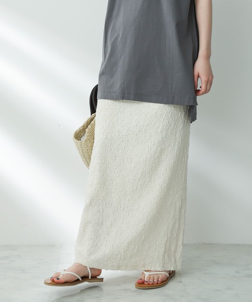 SENSE OF PLACE by URBAN RESEARCH（センスオブプレイスバイアーバンリサーチ）の「ジャガードナロースカート（スカート・レディース・ブラック/アイボリー/オレンジ・ONE）」の2枚目の写真