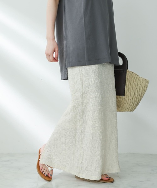 SENSE OF PLACE by URBAN RESEARCH（センスオブプレイスバイアーバンリサーチ）の「ジャガードナロースカート（スカート・レディース・ブラック/アイボリー/オレンジ・ONE）」の5枚目の写真