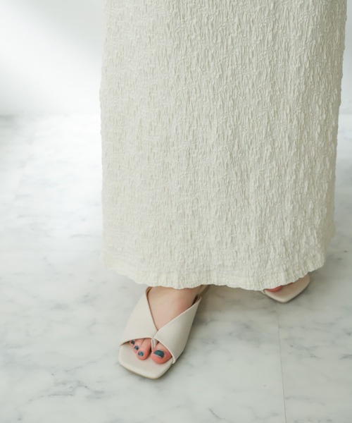 SENSE OF PLACE by URBAN RESEARCH（センスオブプレイスバイアーバンリサーチ）の「ジャガードナロースカート（スカート・レディース・ブラック/アイボリー/オレンジ・ONE）」の8枚目の写真