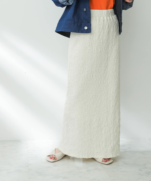 SENSE OF PLACE by URBAN RESEARCH（センスオブプレイスバイアーバンリサーチ）の「ジャガードナロースカート（スカート・レディース・ブラック/アイボリー/オレンジ・ONE）」の10枚目の写真