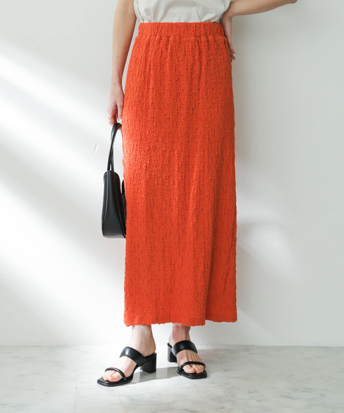 SENSE OF PLACE by URBAN RESEARCH（センスオブプレイスバイアーバンリサーチ）の「ジャガードナロースカート（スカート・レディース・ブラック/アイボリー/オレンジ・ONE）」の15枚目の写真