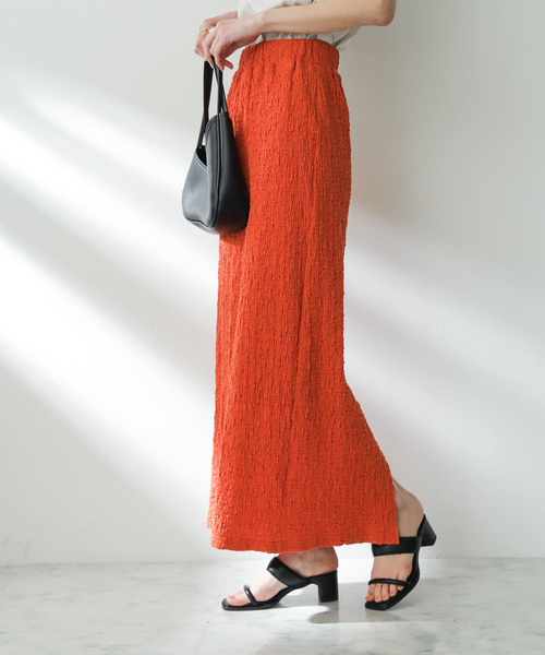 SENSE OF PLACE by URBAN RESEARCH（センスオブプレイスバイアーバンリサーチ）の「ジャガードナロースカート（スカート・レディース・ブラック/アイボリー/オレンジ・ONE）」の16枚目の写真