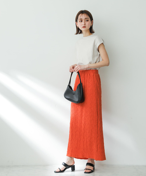 SENSE OF PLACE by URBAN RESEARCH（センスオブプレイスバイアーバンリサーチ）の「ジャガードナロースカート（スカート・レディース・ブラック/アイボリー/オレンジ・ONE）」の18枚目の写真