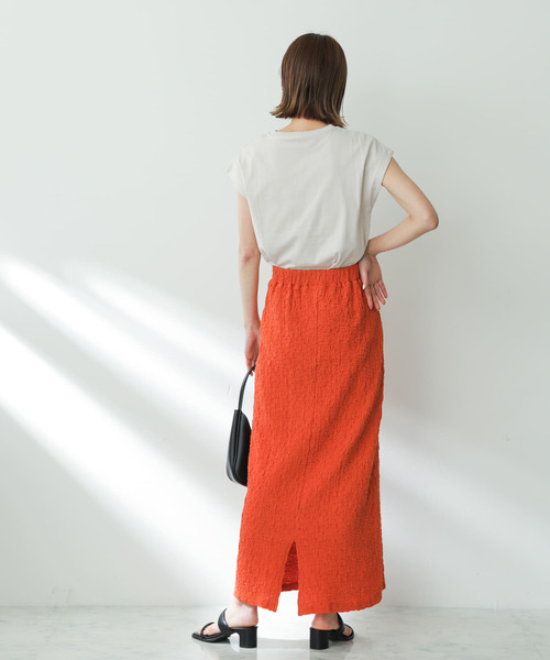 SENSE OF PLACE by URBAN RESEARCH（センスオブプレイスバイアーバンリサーチ）の「ジャガードナロースカート（スカート・レディース・ブラック/アイボリー/オレンジ・ONE）」の19枚目の写真