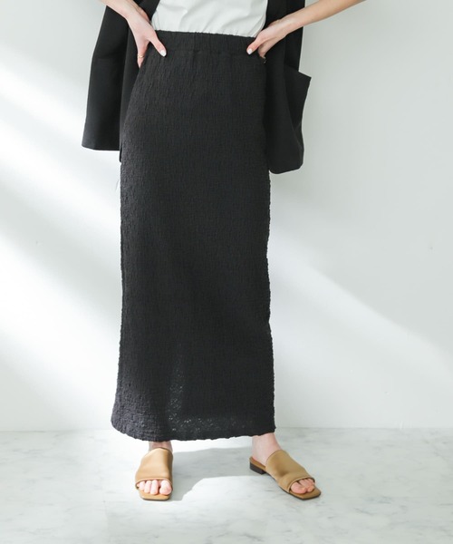 SENSE OF PLACE by URBAN RESEARCH（センスオブプレイスバイアーバンリサーチ）の「ジャガードナロースカート（スカート・レディース・ブラック/アイボリー/オレンジ・ONE）」の21枚目の写真