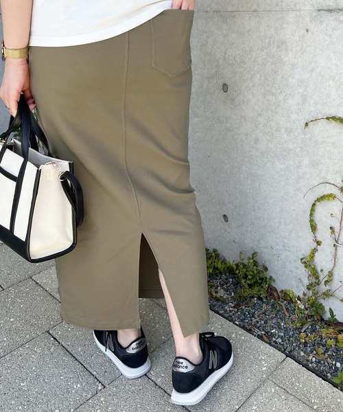 KOBE LETTUCE(コウベレタス)の「産前産後OKのびのびストレッチマタニティタイトスカート(マタニティウェア/グッズ・レディース・ブラック/ベージュ/ホワイト系/ピンク/ネイビー系/モカ/カーキ・FREE)」の3枚目の写真
