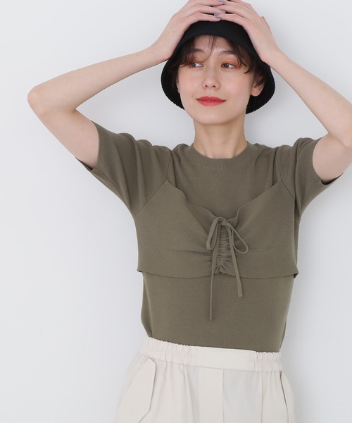 N.（N. Natural Beauty Basic）（エヌエヌナチュラルビューティーベーシック）の「◆ビスチェニット（ニット/セーター・レディース・ブラック/カーキ/ピンク・MEDIUM）」の3枚目の写真