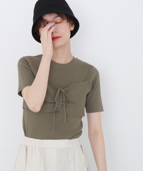 N.（N. Natural Beauty Basic）（エヌエヌナチュラルビューティーベーシック）の「◆ビスチェニット（ニット/セーター・レディース・ブラック/カーキ/ピンク・MEDIUM）」の6枚目の写真