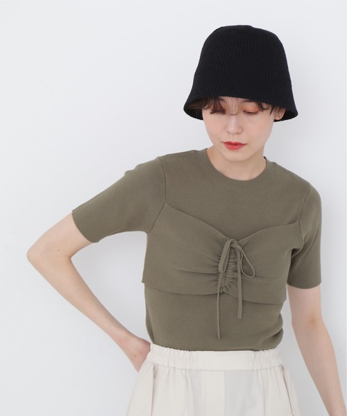 N.（N. Natural Beauty Basic）（エヌエヌナチュラルビューティーベーシック）の「◆ビスチェニット（ニット/セーター・レディース・ブラック/カーキ/ピンク・MEDIUM）」の11枚目の写真