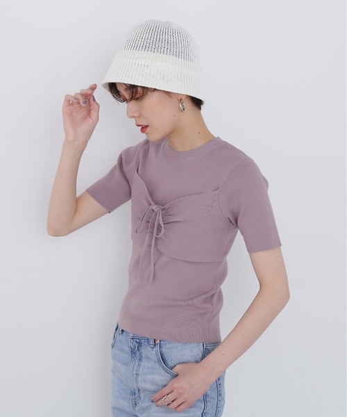 N.（N. Natural Beauty Basic）（エヌエヌナチュラルビューティーベーシック）の「◆ビスチェニット（ニット/セーター・レディース・ブラック/カーキ/ピンク・MEDIUM）」の16枚目の写真