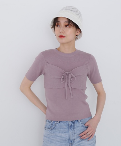 N.（N. Natural Beauty Basic）（エヌエヌナチュラルビューティーベーシック）の「◆ビスチェニット（ニット/セーター・レディース・ブラック/カーキ/ピンク・MEDIUM）」の18枚目の写真