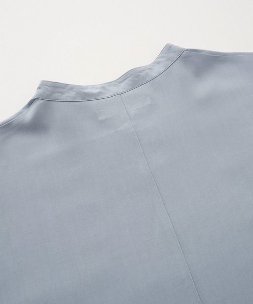 Anchor Smith（アンカー スミス）の「ルーズドルマンレーヨンバンドカラーシャツ（シャツ/ブラウス・メンズ・ブラウン/グリーン/ベージュ/チャコール/ライトグレー/ホワイト/グレイッシュブルー/ブラック/スモークグレー/ダークネイビー・M/L）」の19枚目の写真