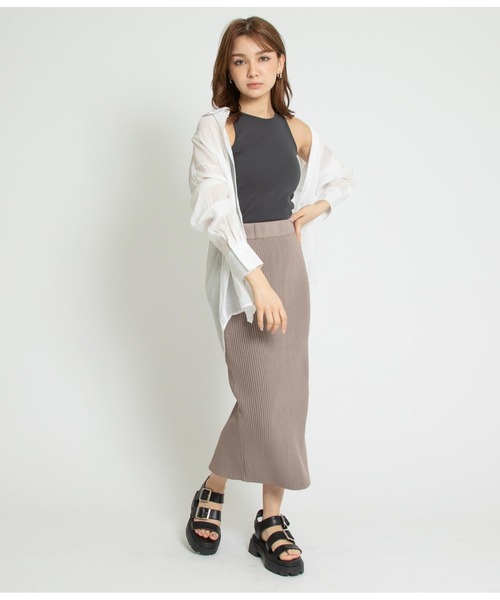 ANAP（アナップ）の「アメリカンスリーブタンクトップ（タンクトップ・レディース・ホワイト/スミクロ/ブルー/ブラウン・FREE）」の14枚目の写真