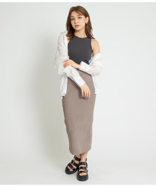 ANAP（アナップ）の「アメリカンスリーブタンクトップ（タンクトップ・レディース・ホワイト/スミクロ/ブルー/ブラウン・FREE）」の20枚目の写真