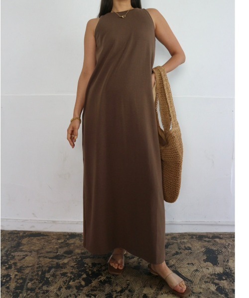 TRUNC（トランクエイティーエイト）の「American Sleeve Cutsew Dress（ワンピース・レディース・モカ/ブラック・FREE）」の3枚目の写真